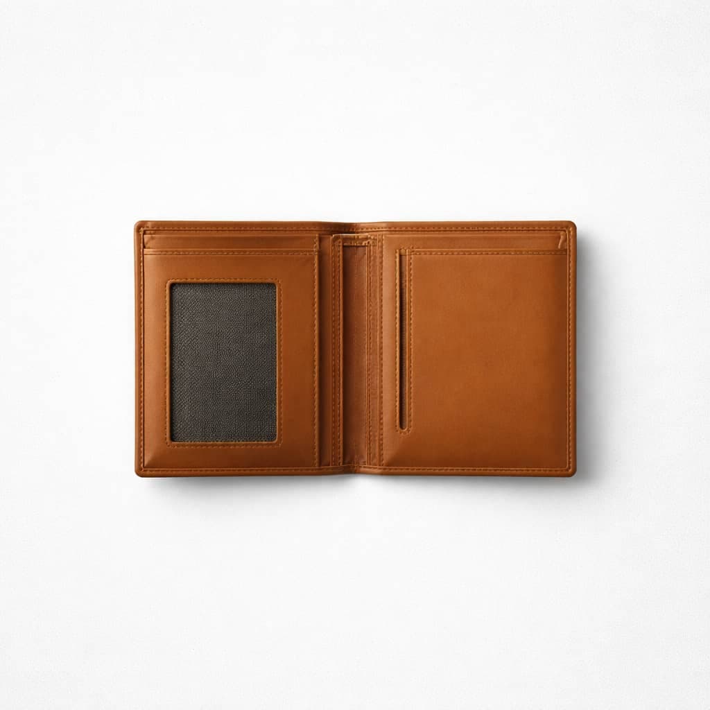 Bi-fold Leather Wallet For Men – Brown