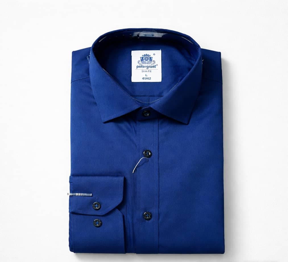 Classic Long Sleeve Dress Shirt For Men – Navy Blue