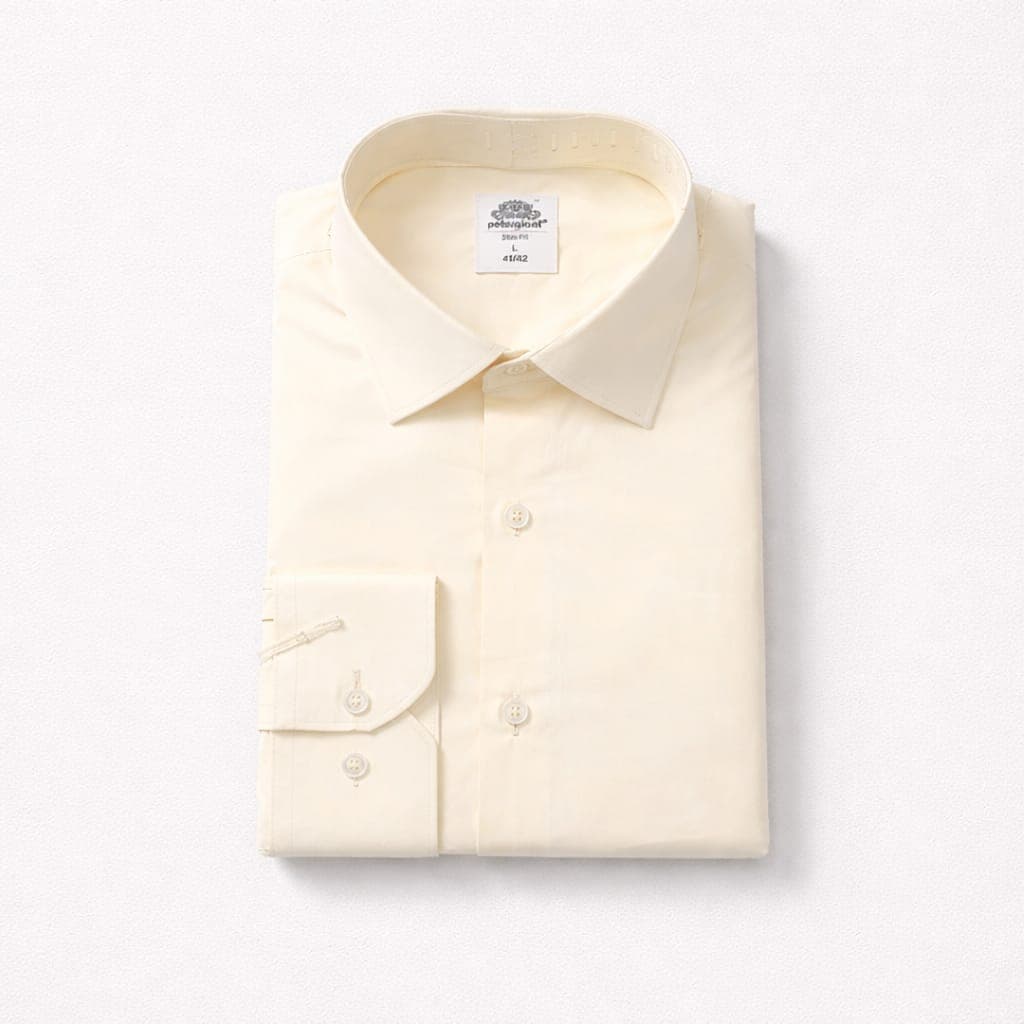 Classic Long Sleeve Dress Shirt For Men – Yellow