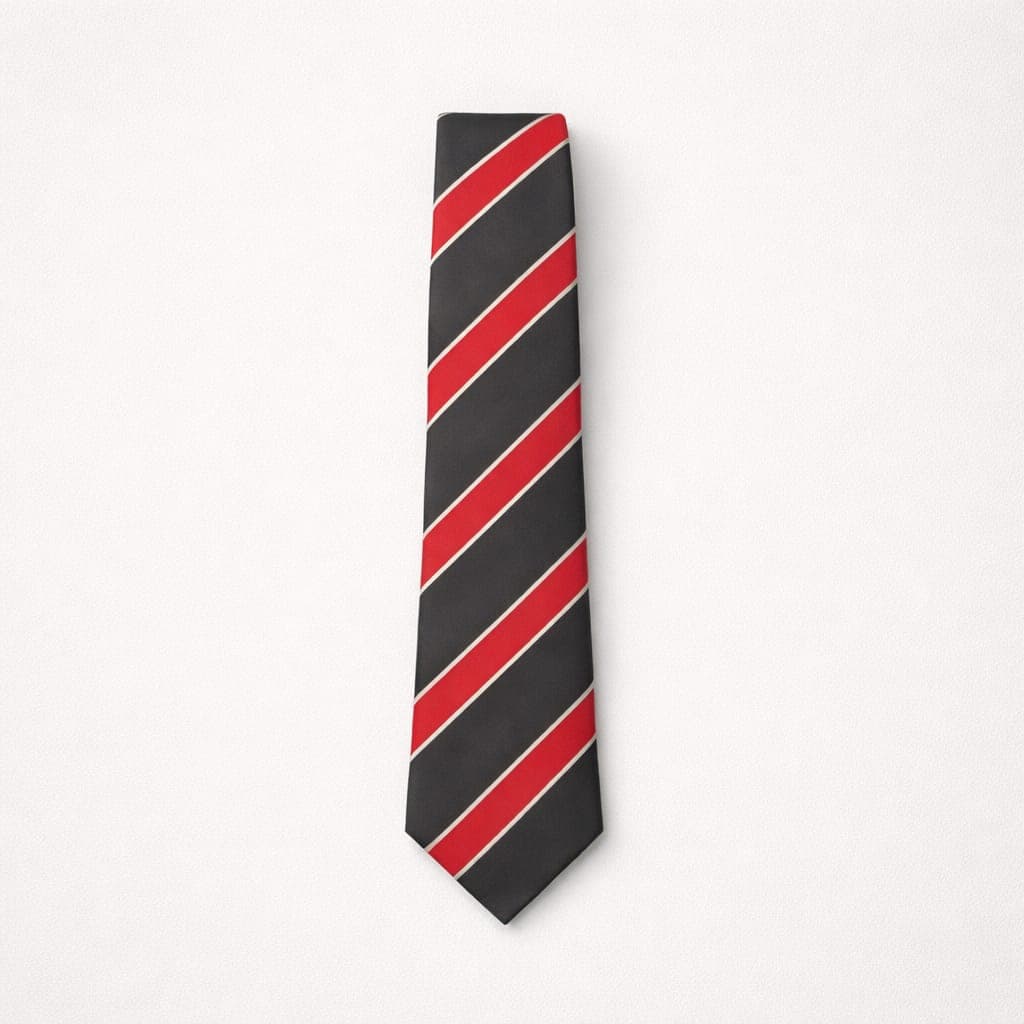 Classic Striped Tie & Pocket Square Set For Men – Black & Red