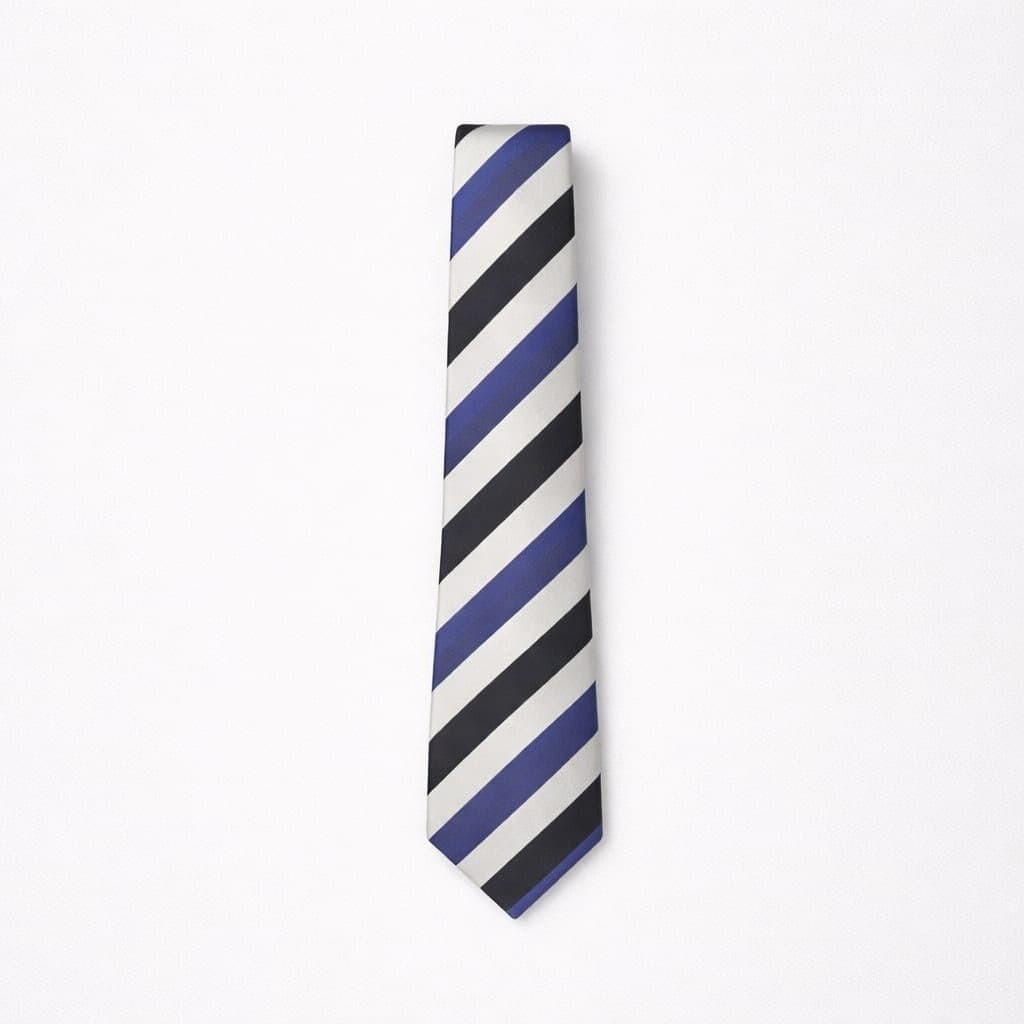 Classic Striped Tie & Pocket Square Set For Men – Royal Blue