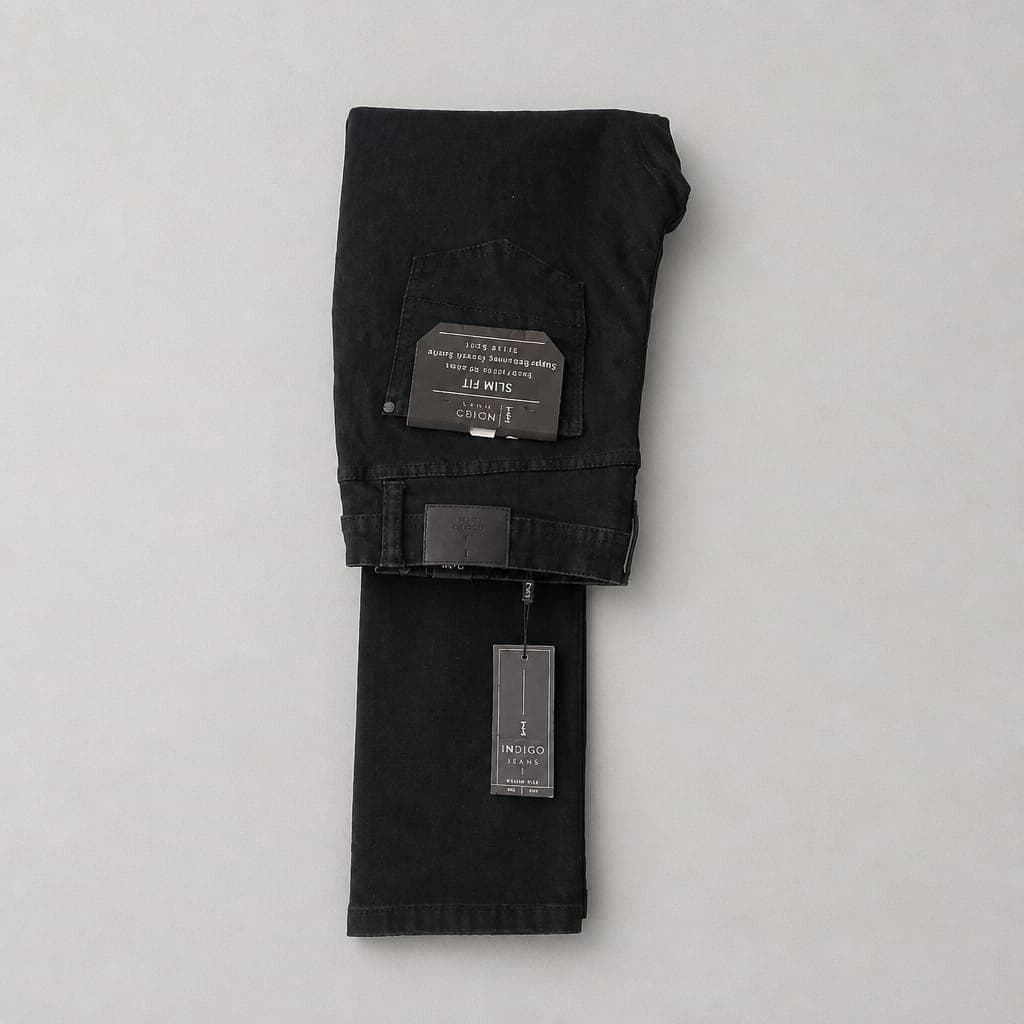 Indigo Men's Straight Fit Jeans – Black
