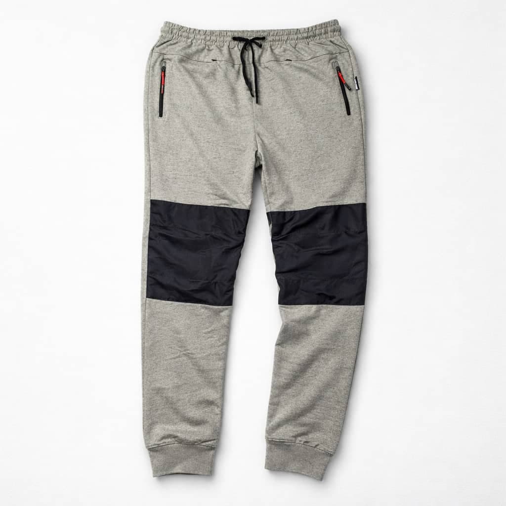 Lahti Pro Men's Double Panel Draw String Joggers – Grey/Black