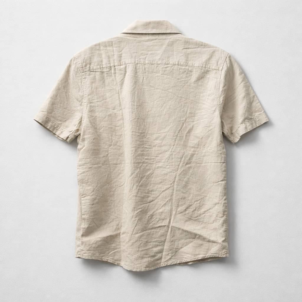LRS Men’s Short Sleeve Contrast Pocket Shirt – Cream