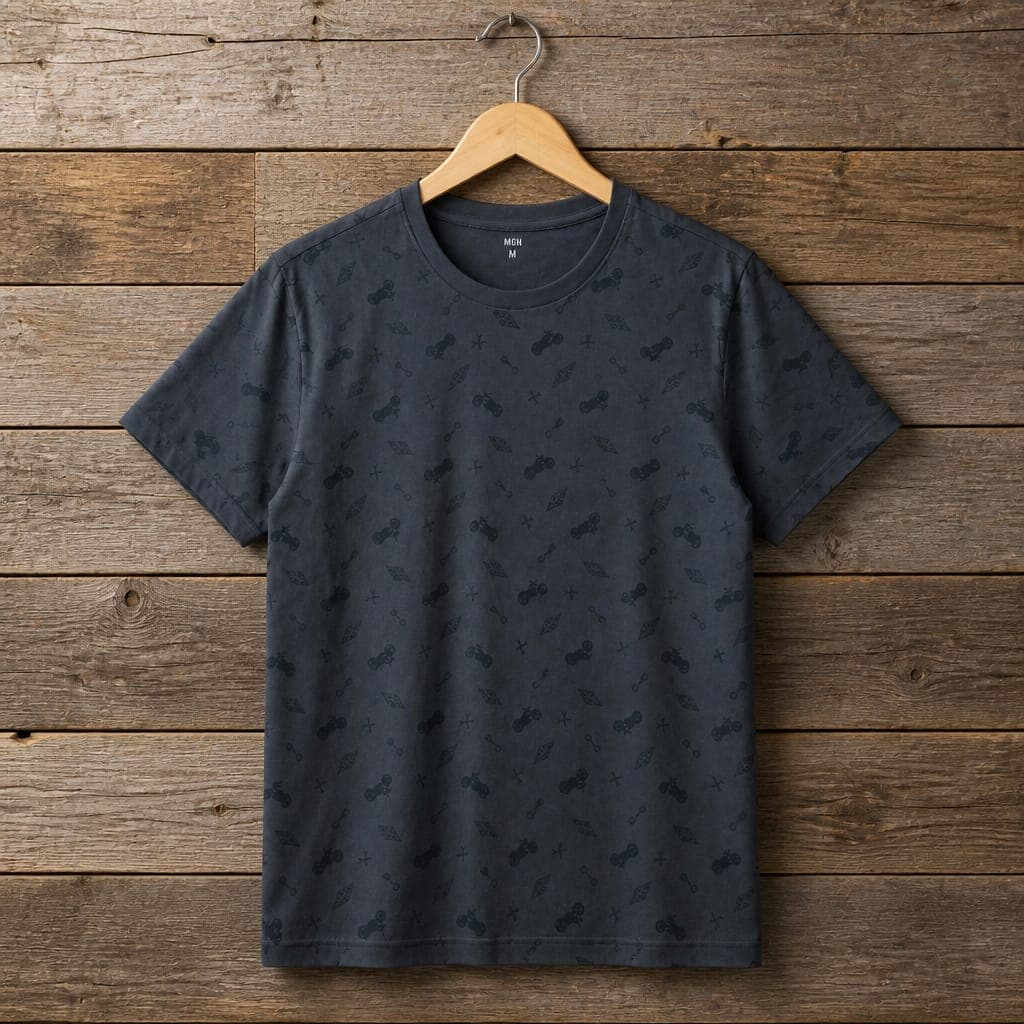 Men's All-Over Print Crew Neck T-Shirt – Charcoal Grey