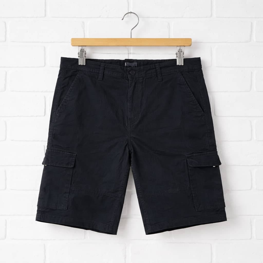 Men's Belted Cargo Short – Black