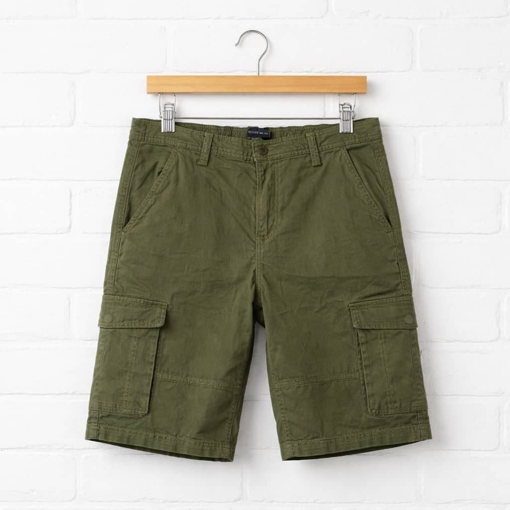 Men's Belted Cargo Short – Dark Green