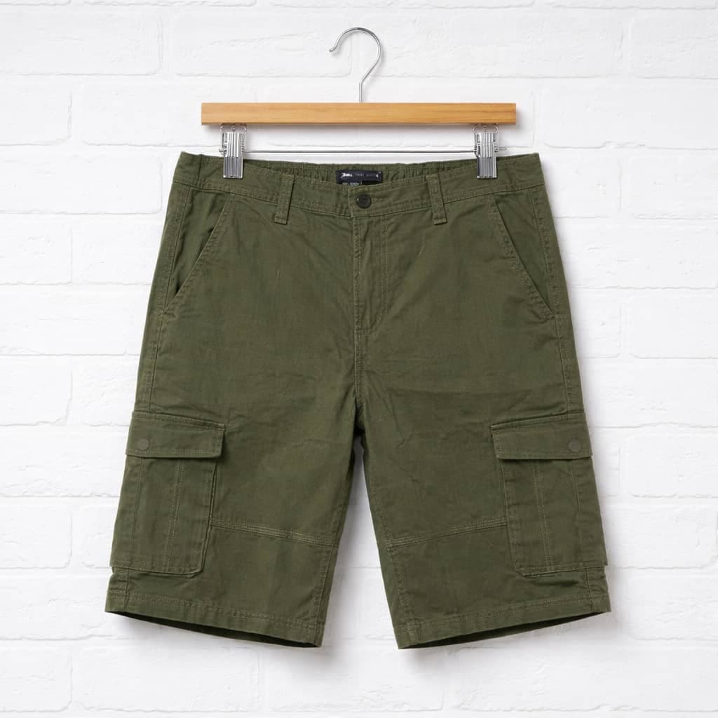 Men's Belted Cargo Short – Olive Green