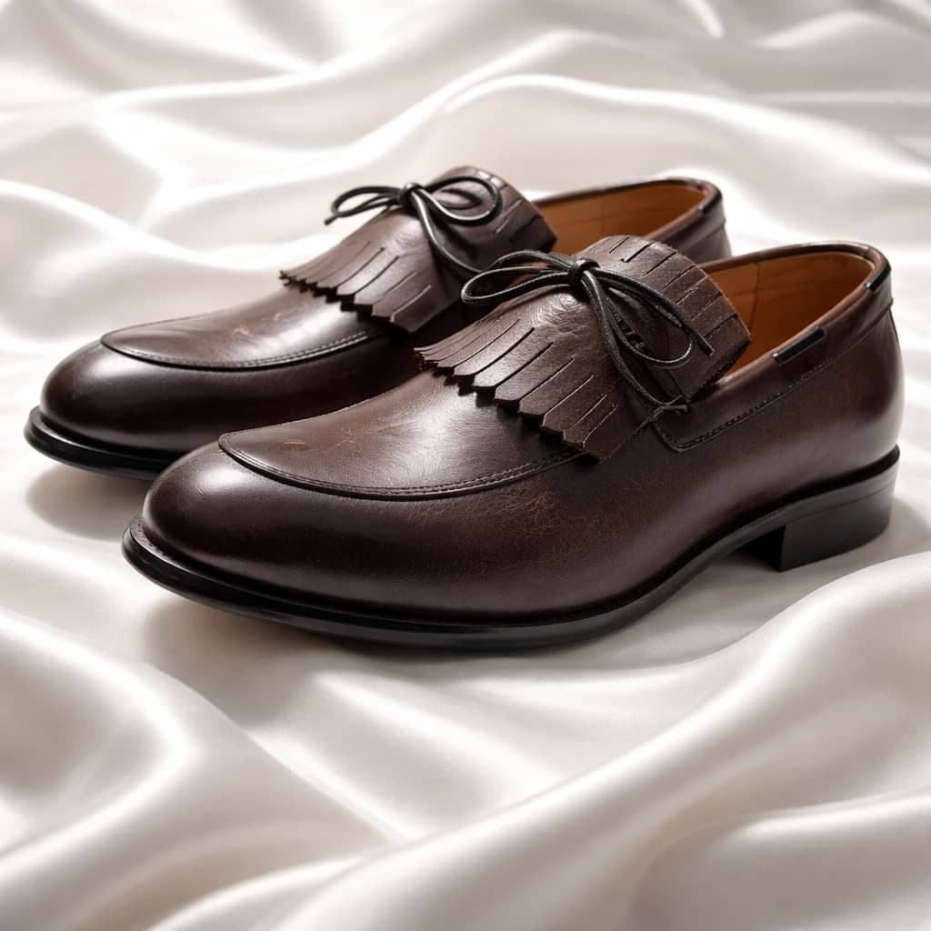 Men’s Brown Leather Tassel Loafers – Brown