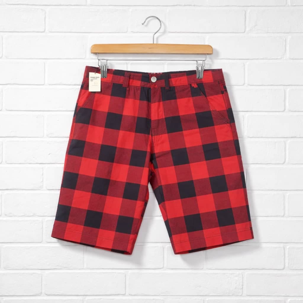 Men’s Checkered Urban Bold Shorts – Red/Blue