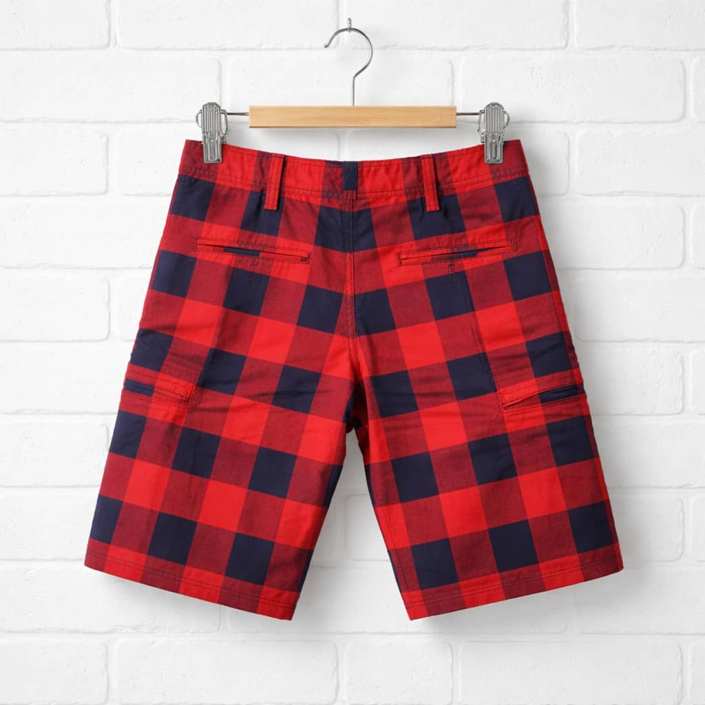 Men’s Checkered Urban Bold Shorts – Red/Blue