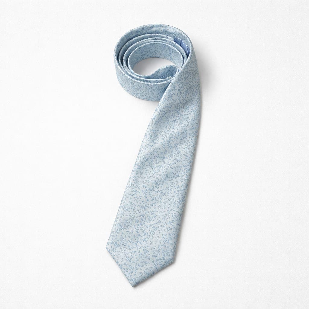 Men’s Classic Floral Tie & Pocket Square Set – Sky Blue