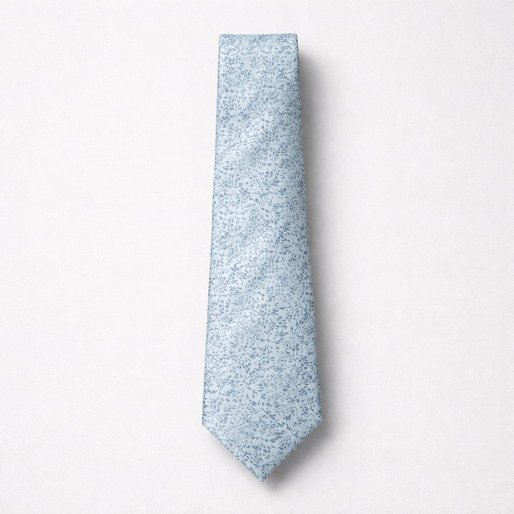 Men’s Classic Floral Tie & Pocket Square Set – Sky Blue