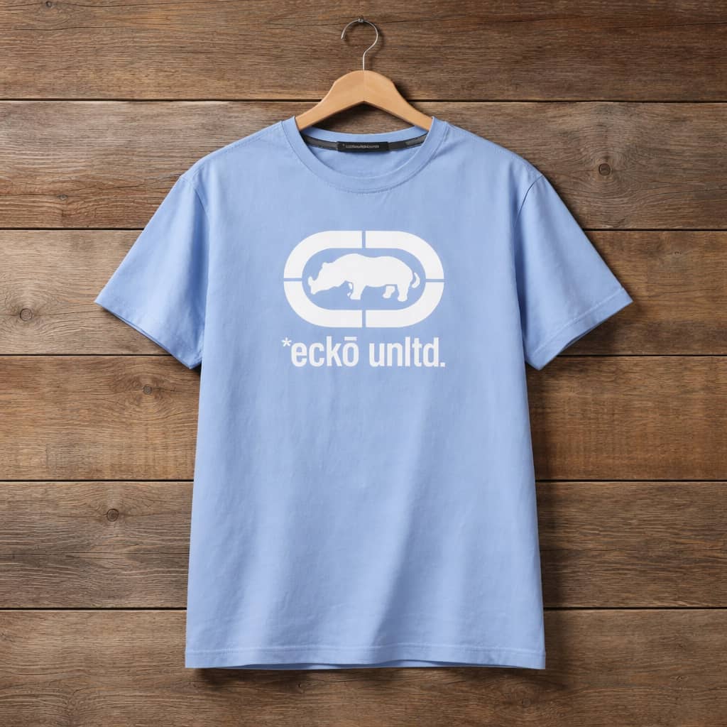Men's Classic Rhino Logo Graphic Print Crew Neck T-Shirt – Sky Blue