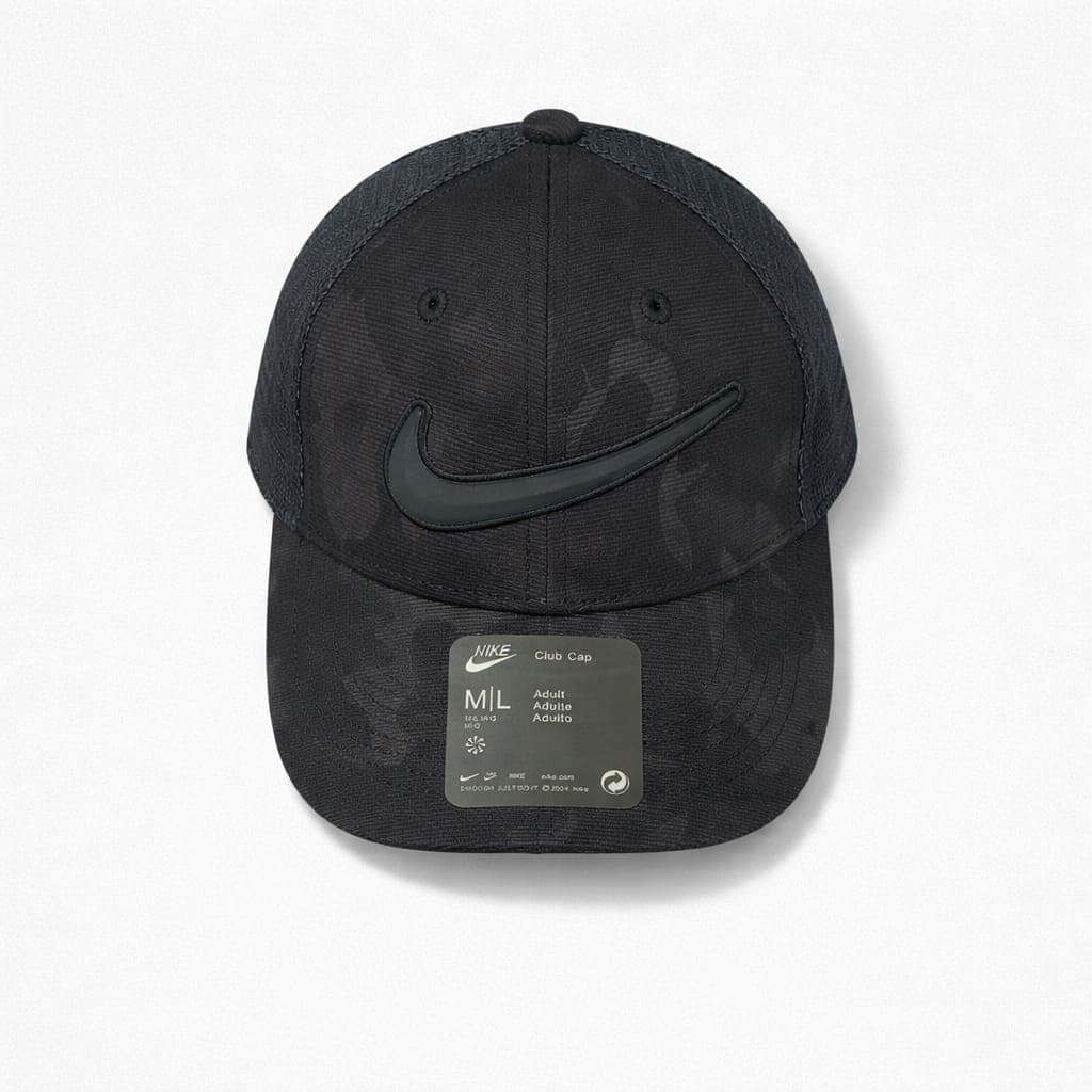 Men’s Club Swoosh Adjustable Baseball Cap – Black