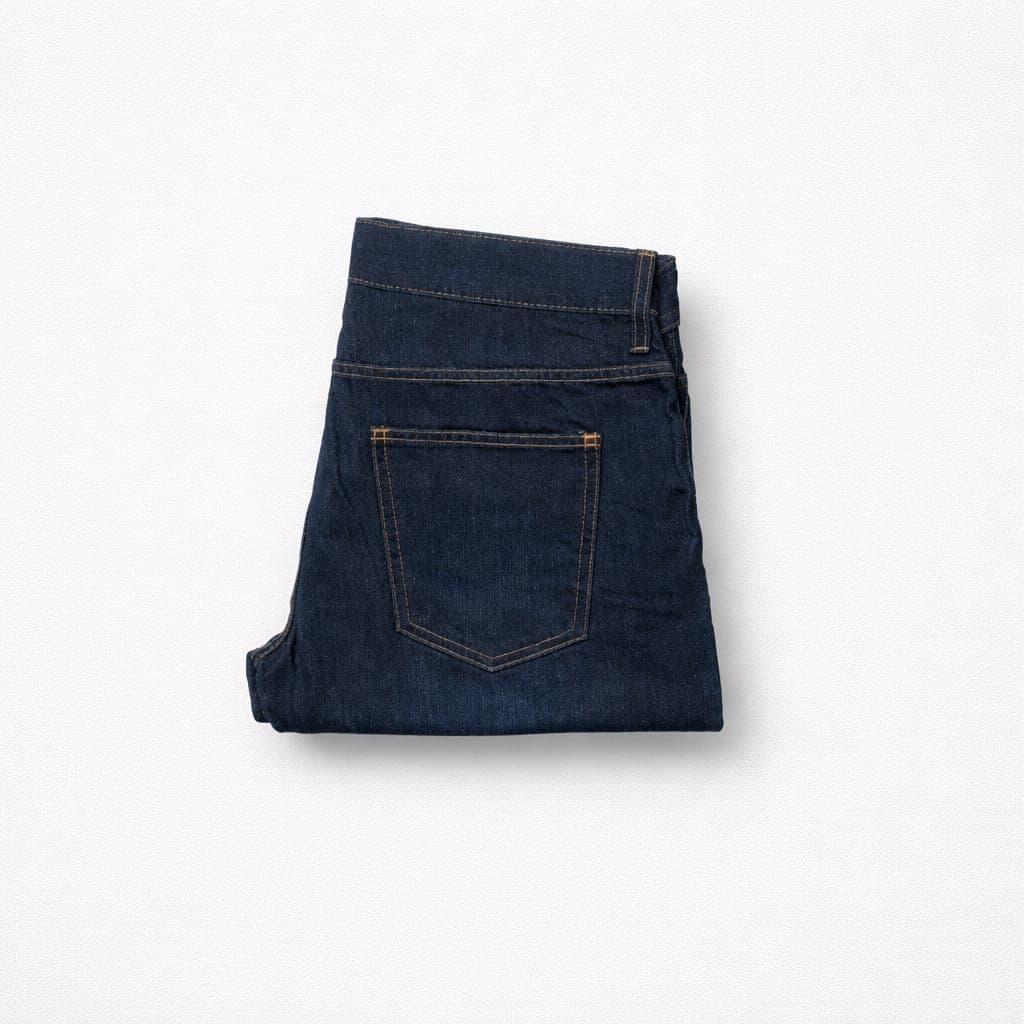Men's Copper Tone Non-Stretch Denim Jeans – Dark Wash Indigo