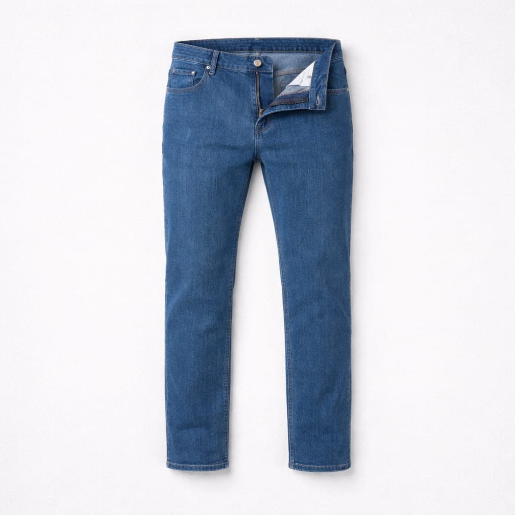 Men's Designer Denim Jean – Mid Blue Wash