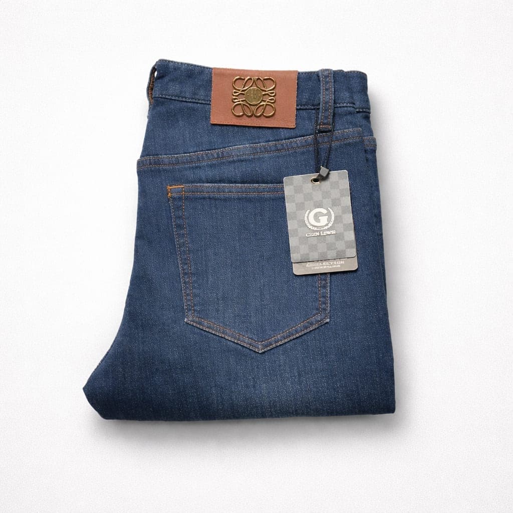 Men's Designer Stretch Denim Jeans – Dark Blue Wash