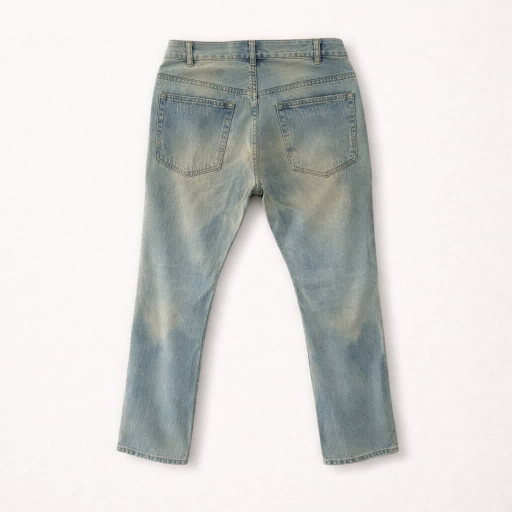 Men's Distressed Denim Jeans – Light Blue Wash