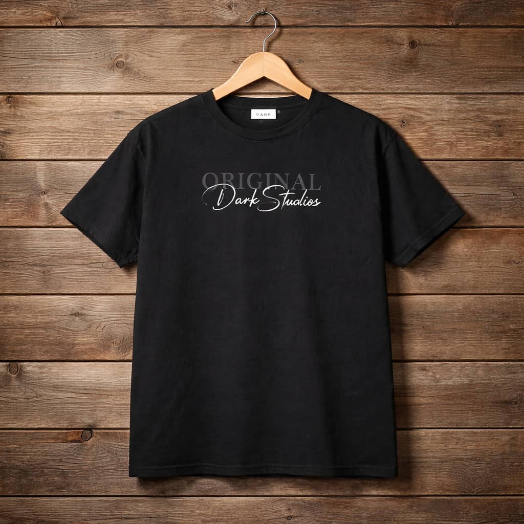 Men's Dual-Tone Graphic Crew Neck T-Shirt – Black