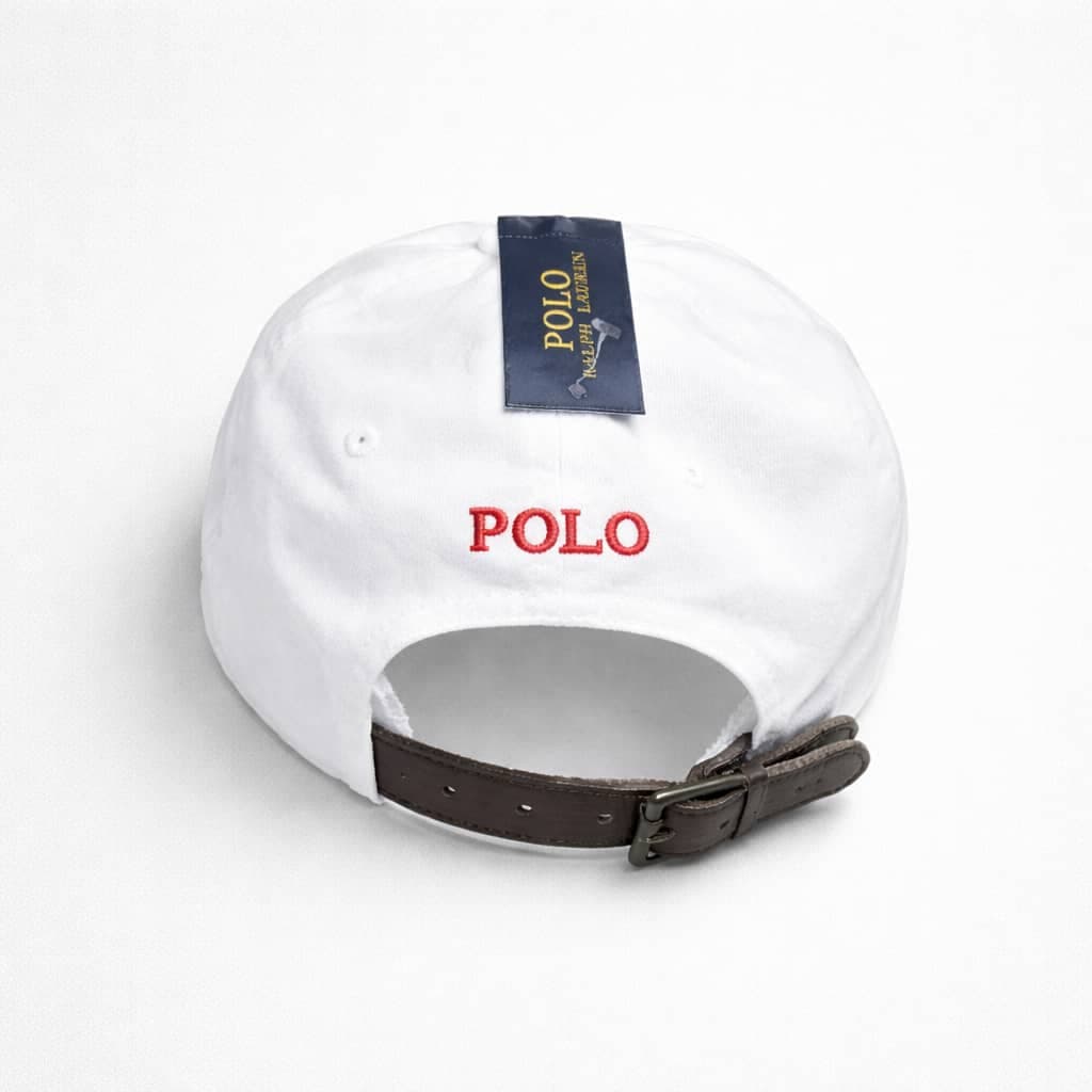 Men’s Embroidered Adjustable Baseball Cap – White
