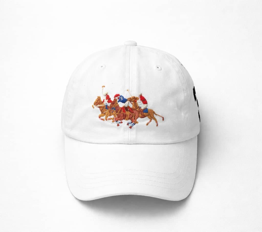 Men’s Embroidered Adjustable Baseball Cap – White