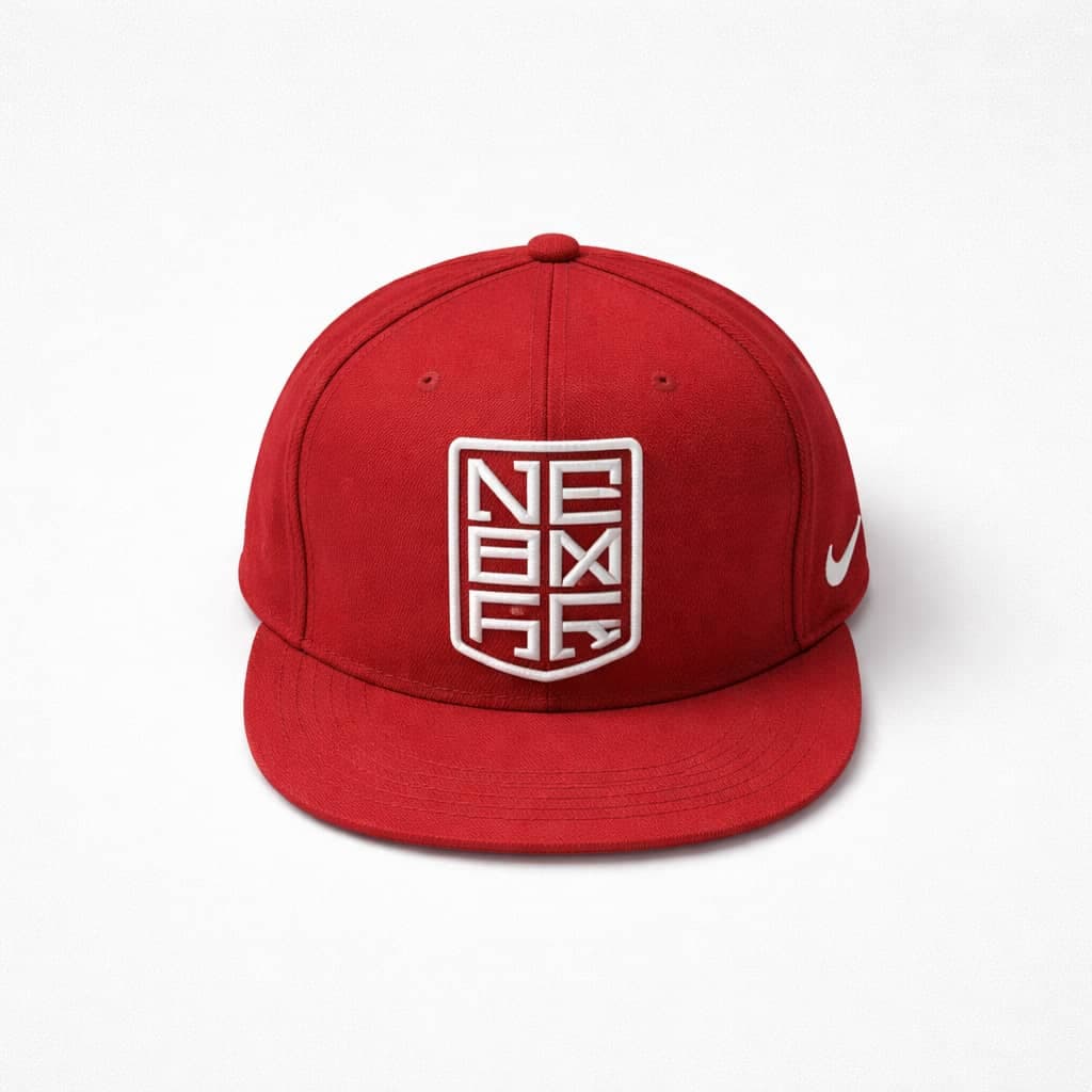 Men’s Flat Brim Snap-back Cap Bold Logo – Wine