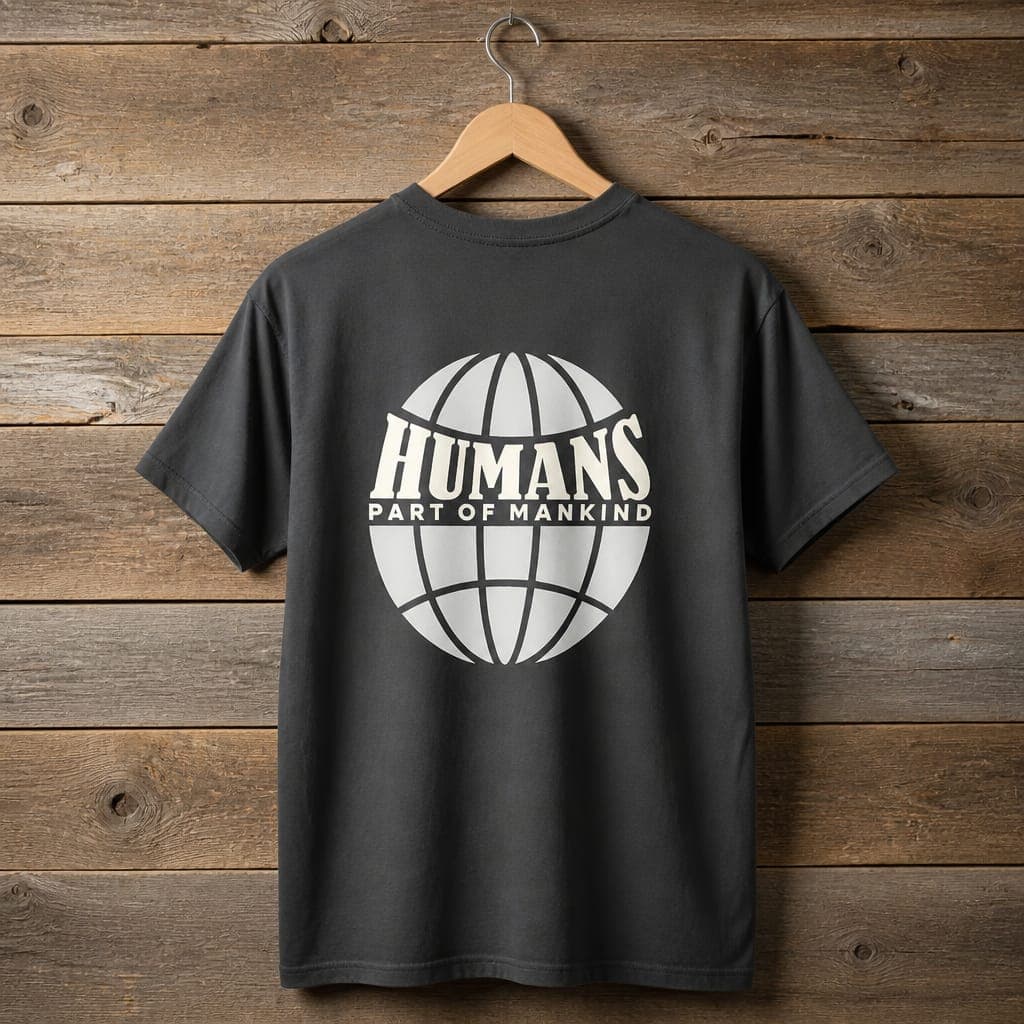 Men's Humans Globe Graphic Crew Neck T-Shirt – Charcoal Grey