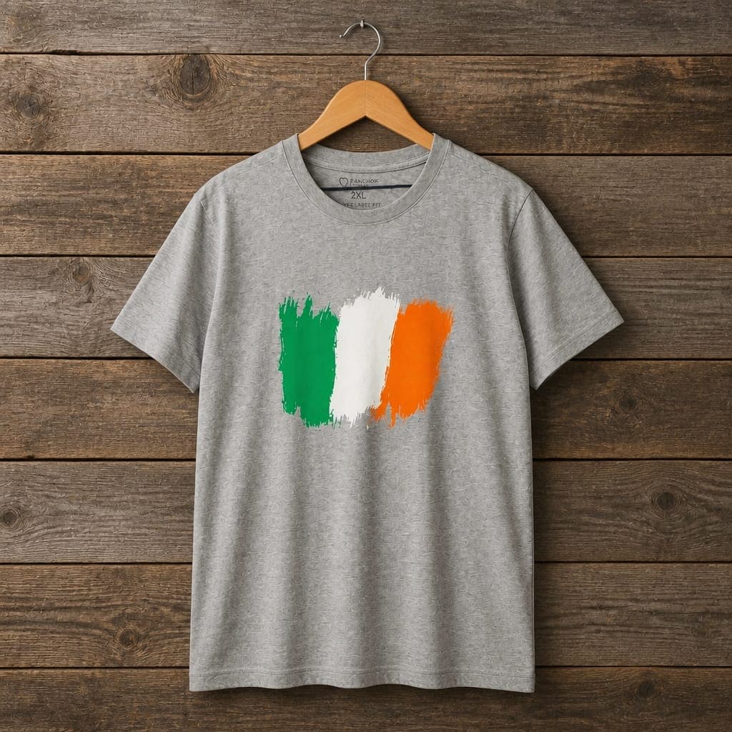 Men's Ireland Flag Graphic Crew Neck Casual T-Shirt – Grey