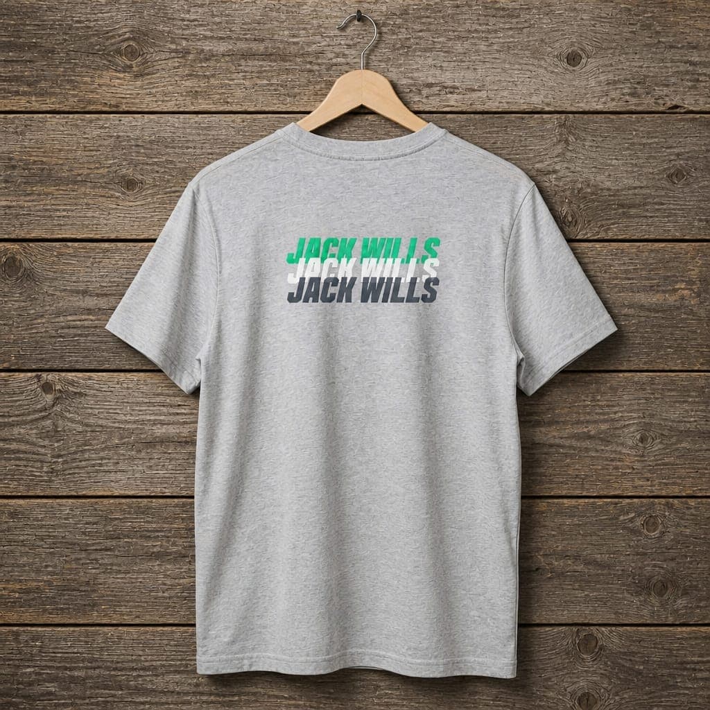 Men's Jack Wills Logo Graphic Crew Neck T-Shirt – Light Heather Grey