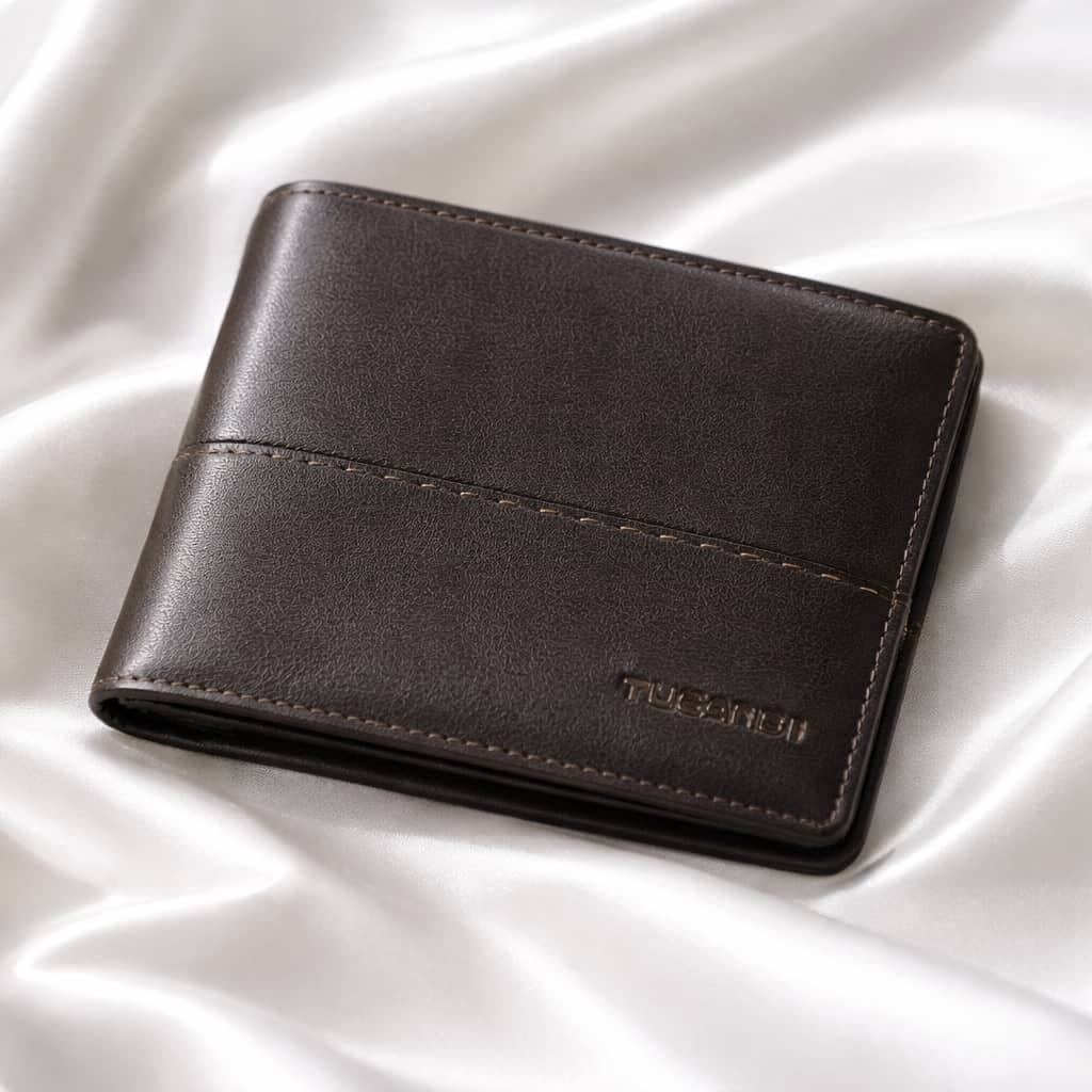 Men's Leather Bi-fold/Slim Wallet – Coffee Brown