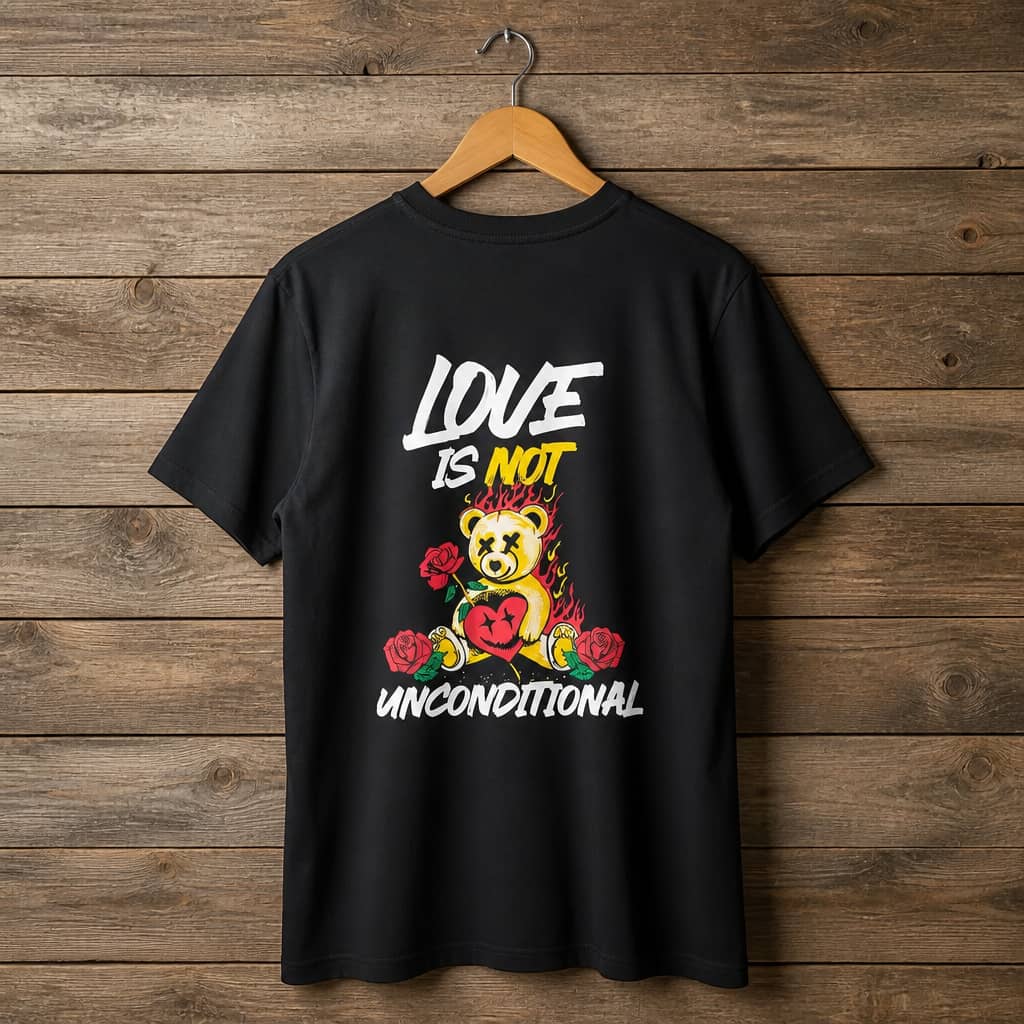 Men's Graphic Print Crew Neck T-Shirt – Black