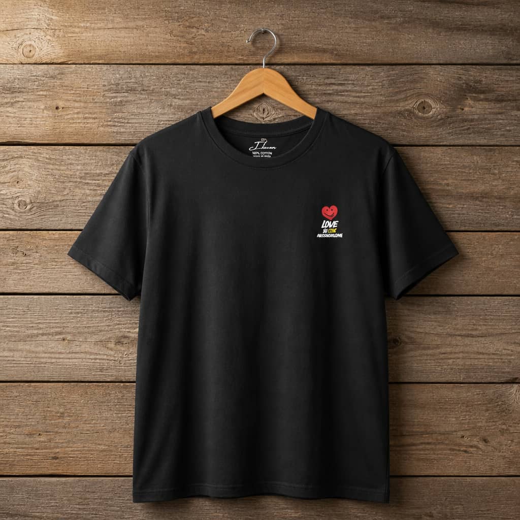Men's Graphic Print Crew Neck T-Shirt – Black