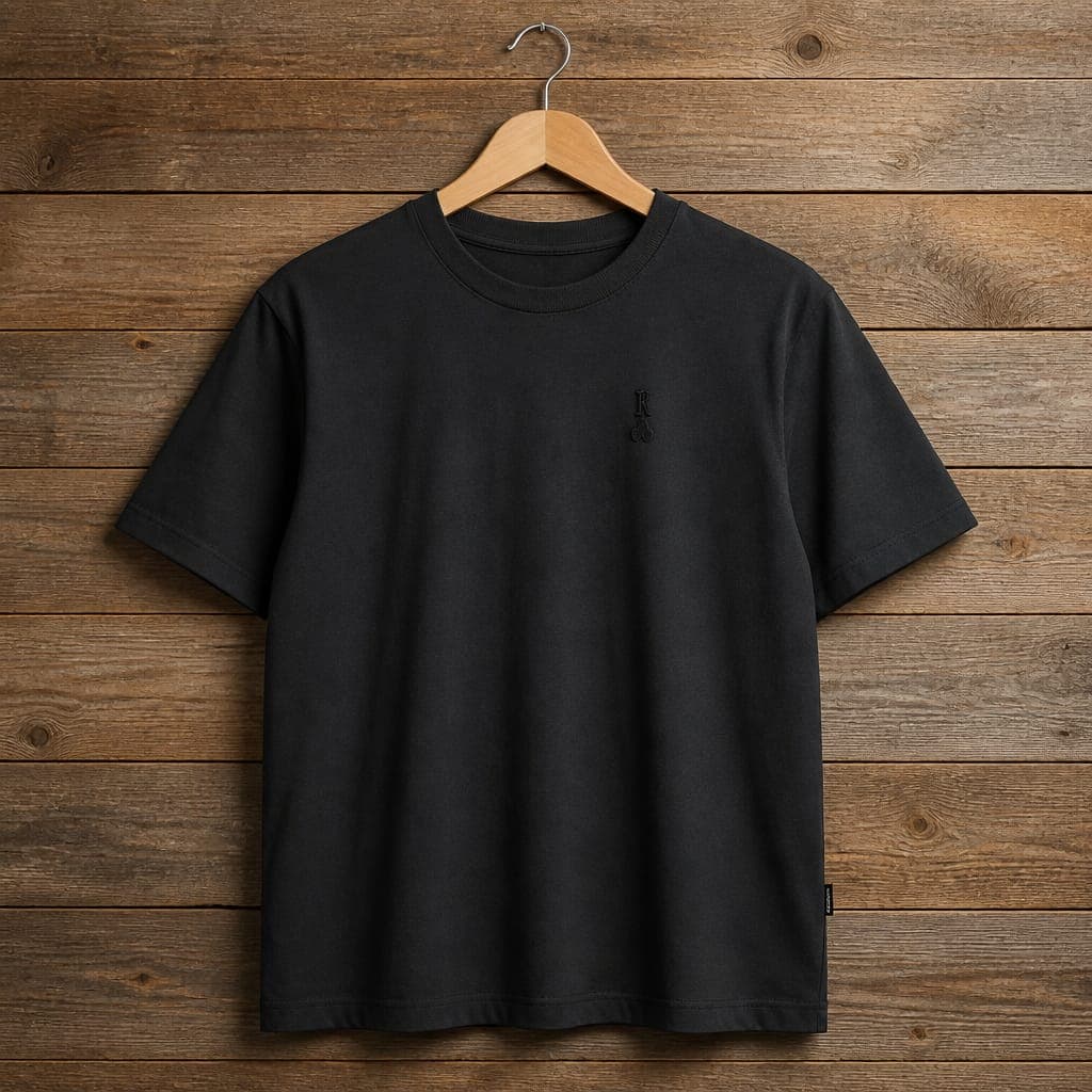 Men's Minimal Logo Crew Neck Short Sleeve T-Shirt – Black