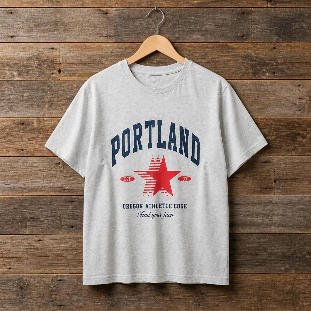 Men's Portland Oregon Graphic Crew Neck T-Shirt – Light Grey