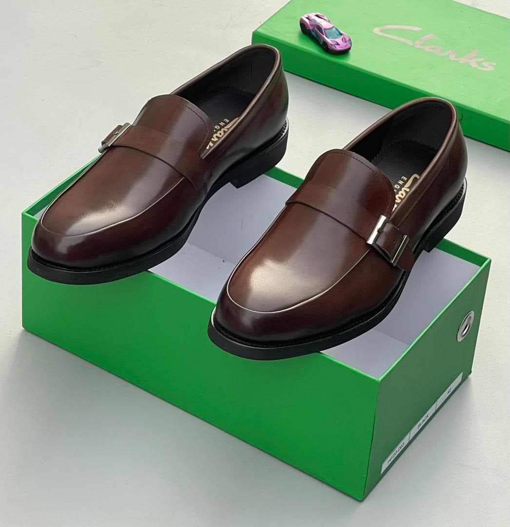 Men's Premium Chestnut Single Monk-Strap Leather Loafers – Brown