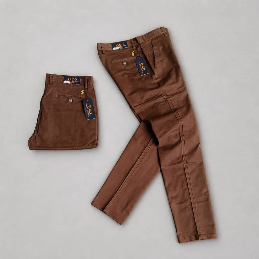 Men’s Premium Classic Fit Cotton Chino Pants – Coffee Brown
