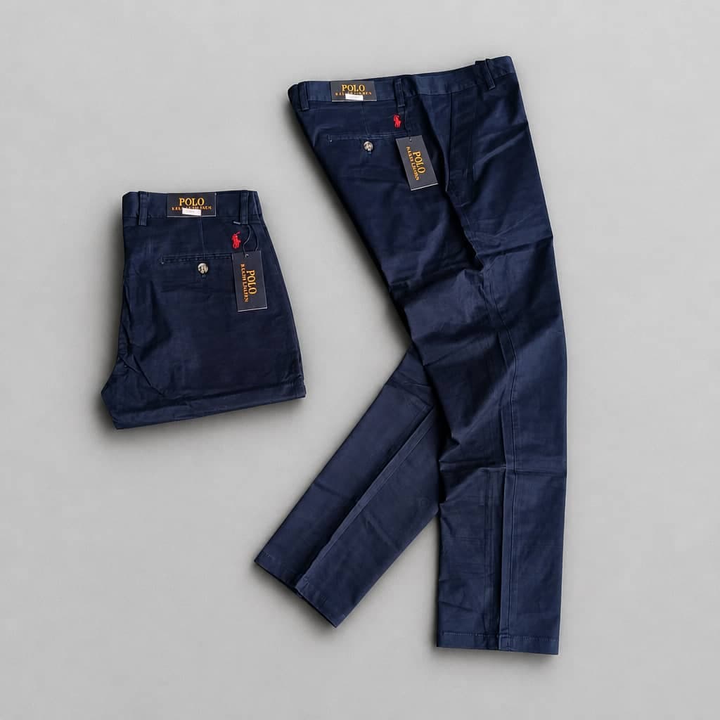 Men’s Premium Classic Fit Cotton Chino Pants – Navy Blue