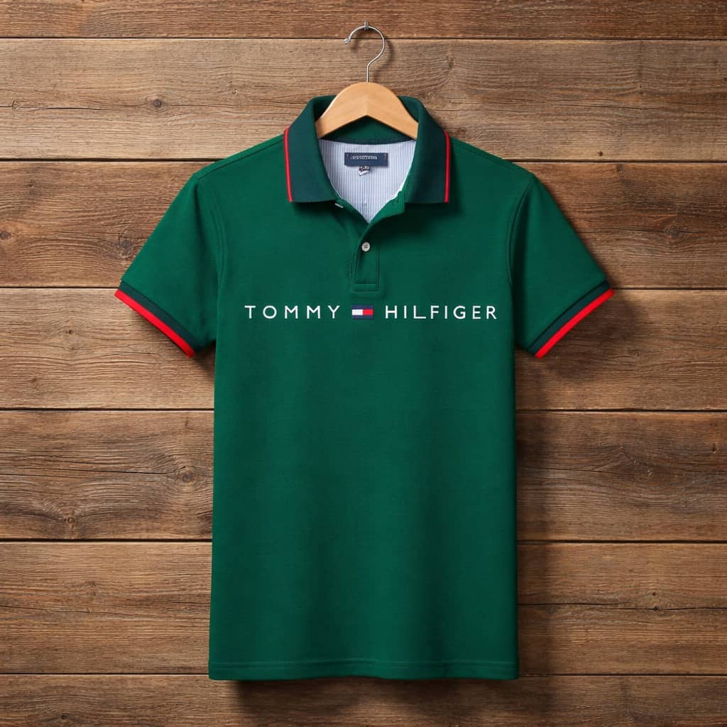 Men's Premium Contrast / Tipped Accents Polo Shirt – Forest Green