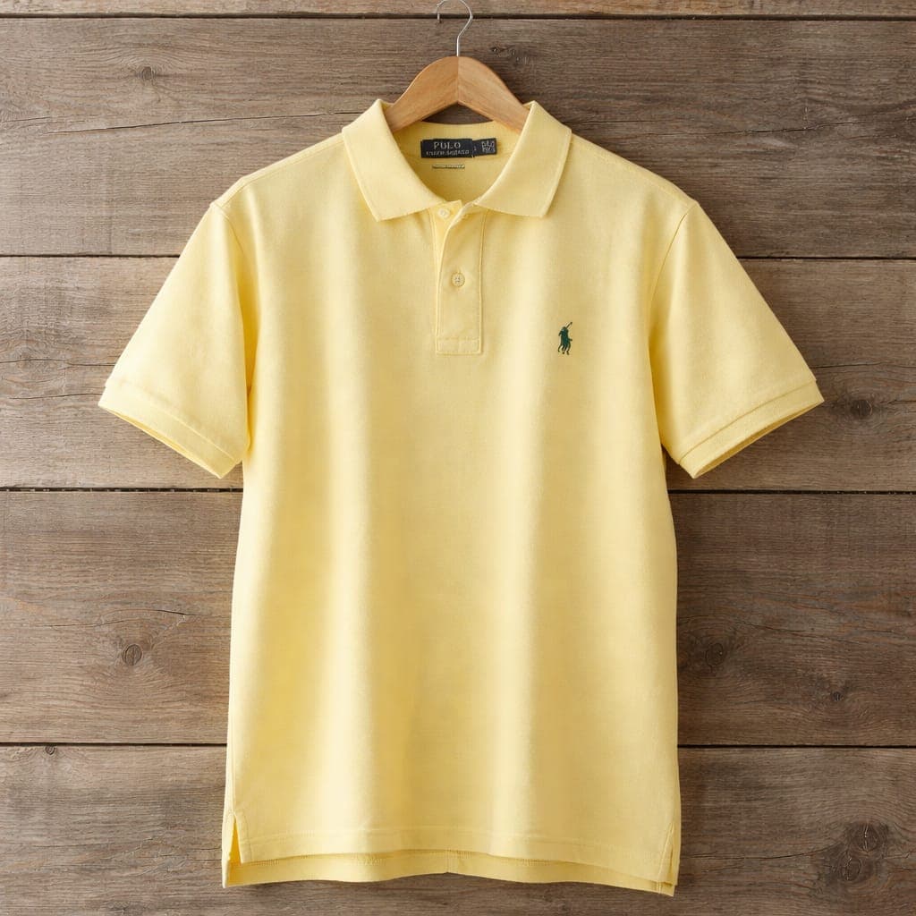 Men's Premium Embroidered Polo Shirt – Light Yellow