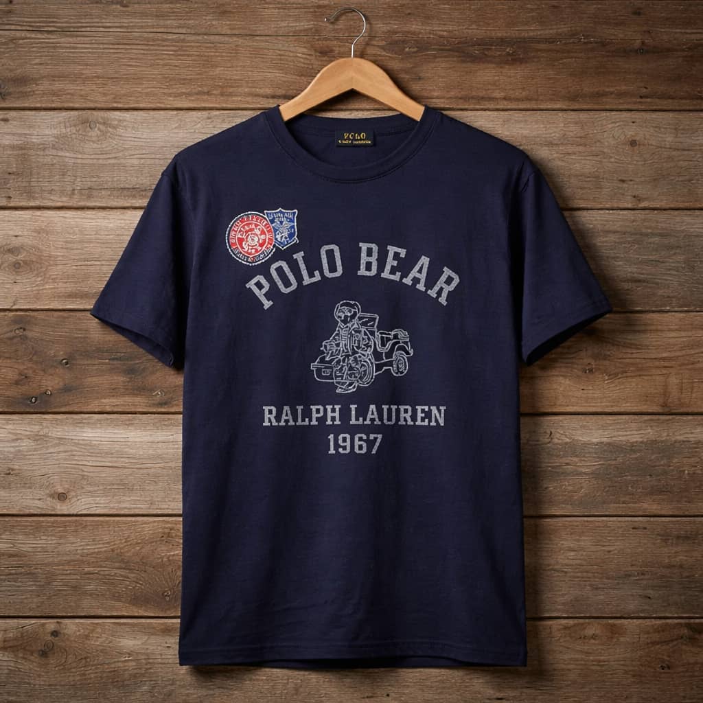Men's Premium Graphic Print Crew Neck T-Shirt – Navy Blue