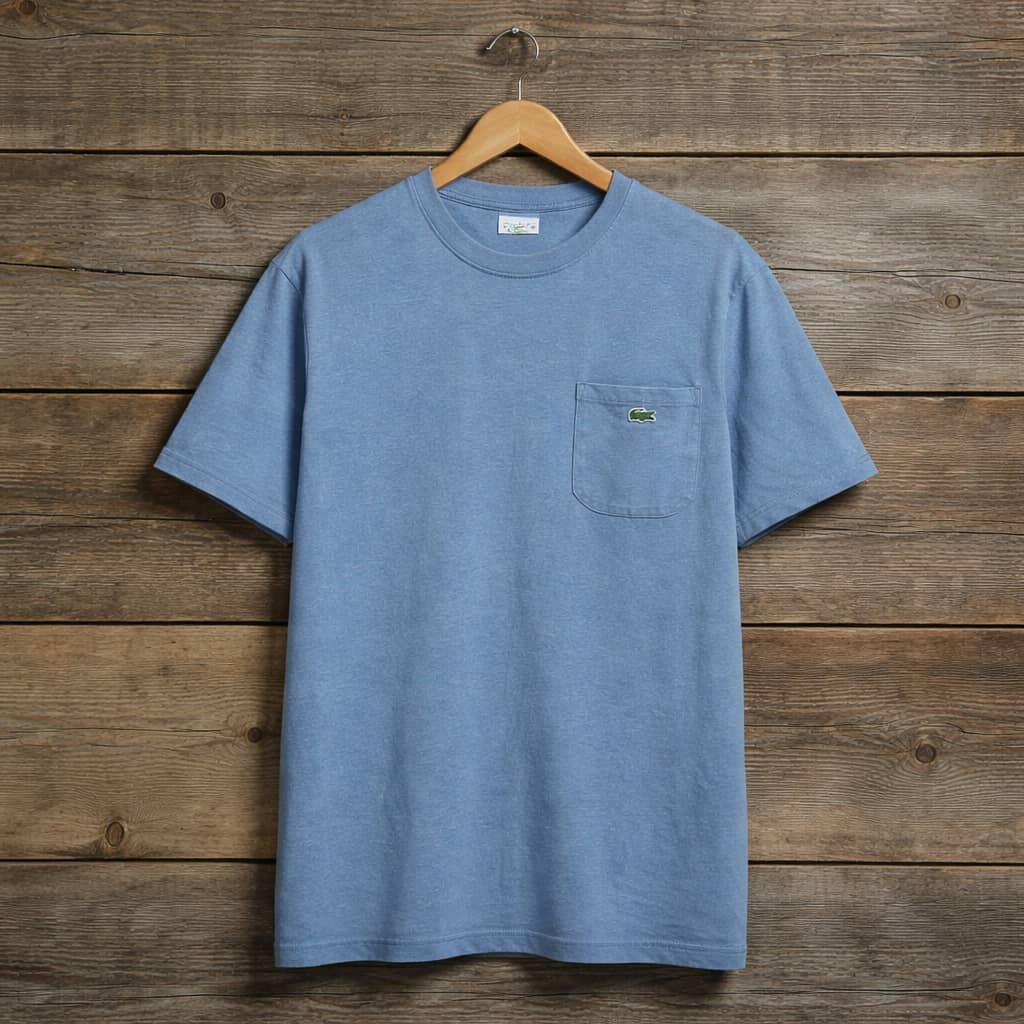 Men's Premium Heathered Crew Neck Pocket T-Shirt – Light Blue