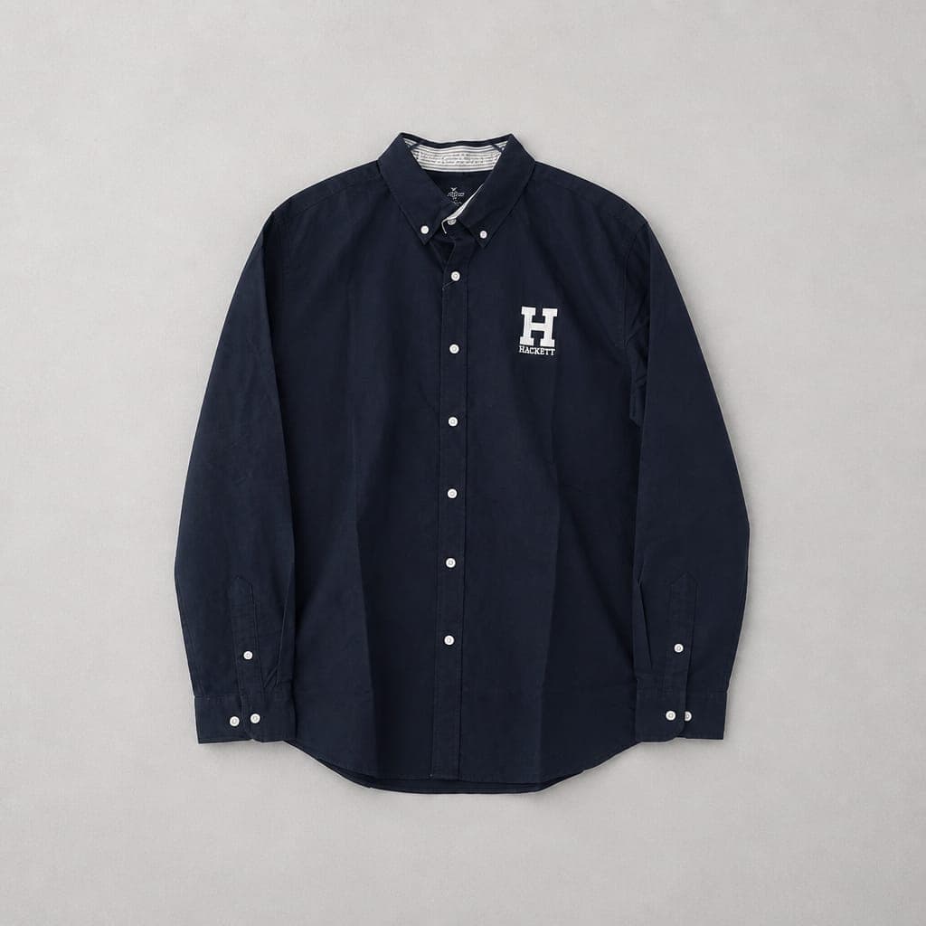 Men’s Premium Heritage Oxford Long Sleeve Shirt – Navy Blue