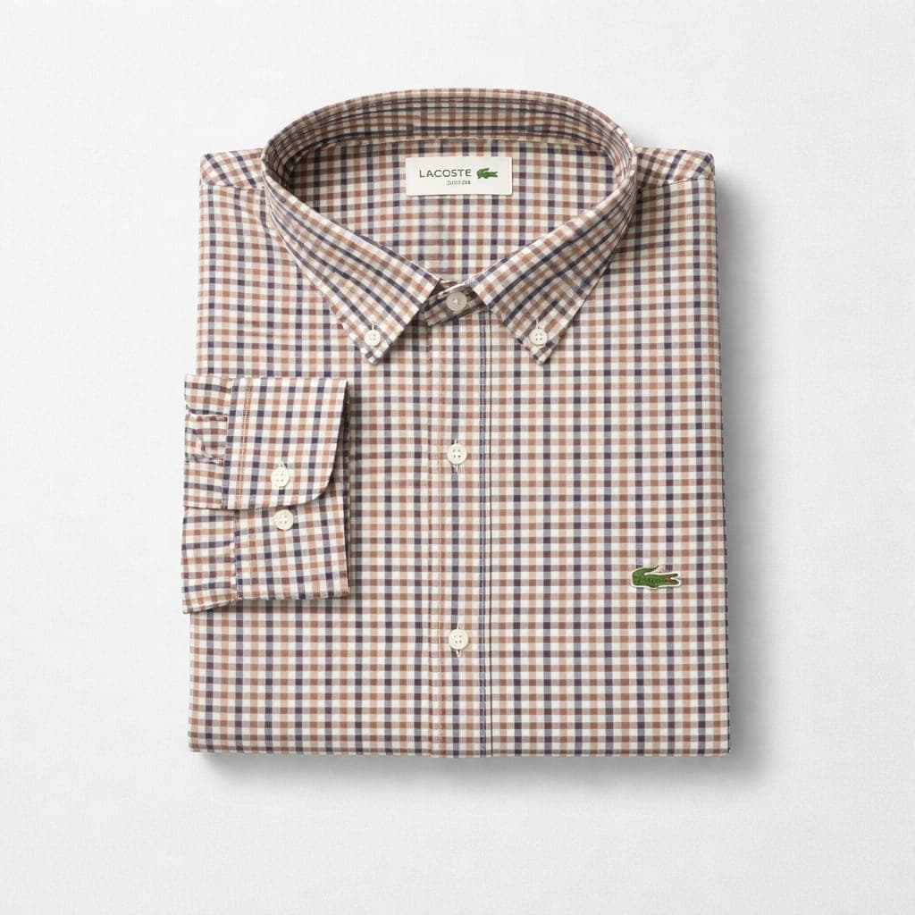 Men's Premium Multicolor Checkered Long Sleeve Shirt – Beige/Red/Blue