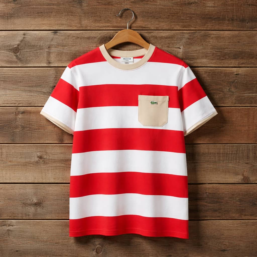 Men's Premium Nautical Striped Crew Neck T-Shirt – Red/White