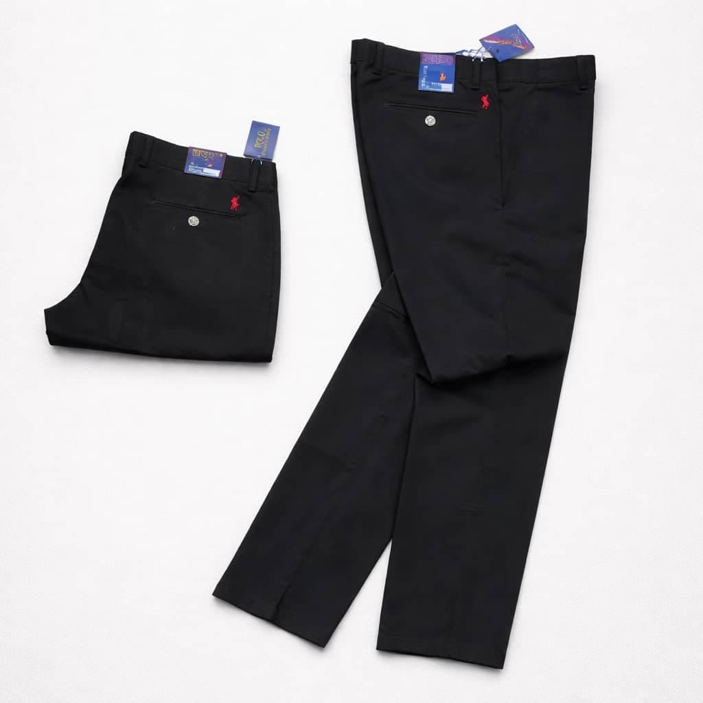 Men’s Premium Regular Fit Cotton Chino Pants – Black