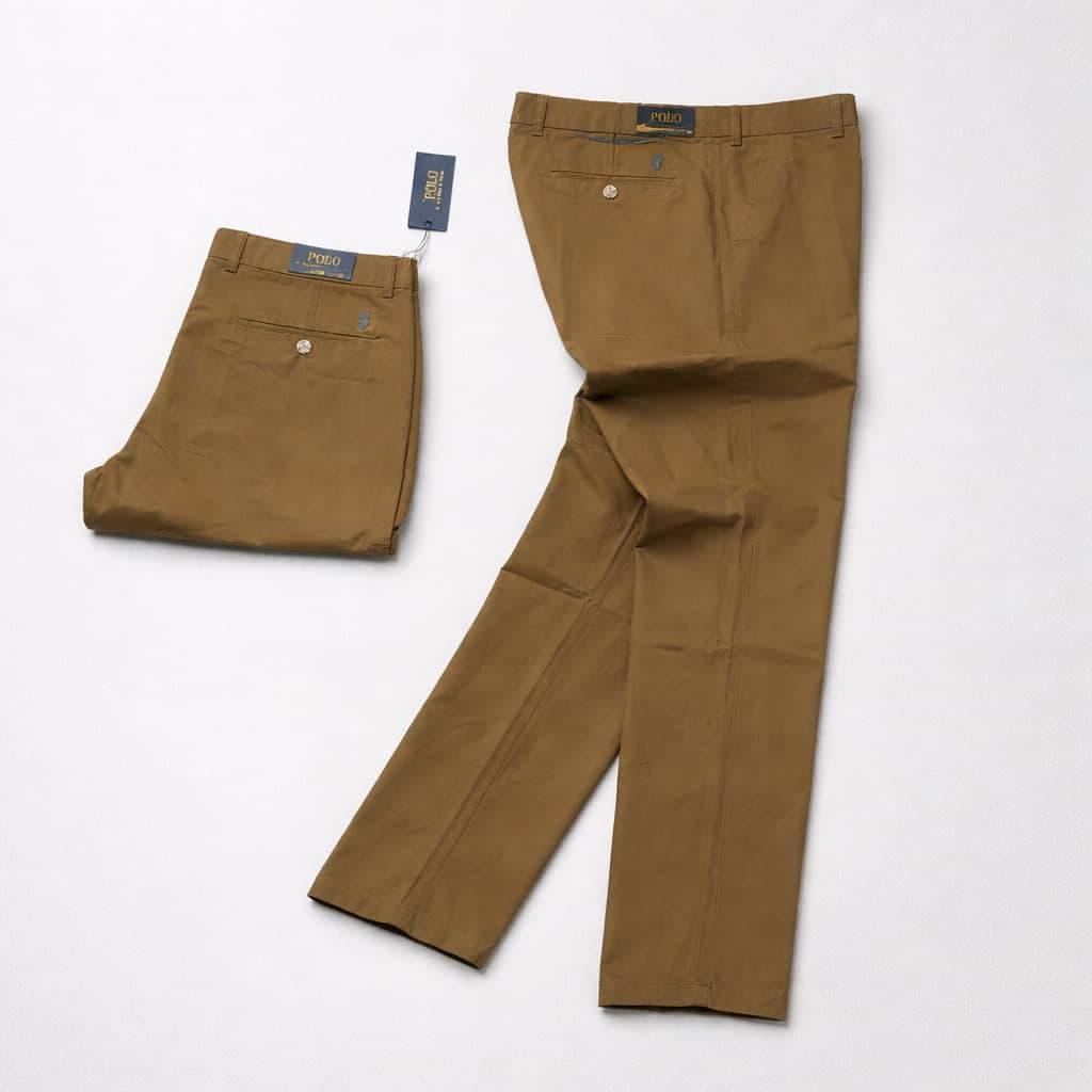 Men’s Premium Regular Fit Cotton Chino Pants – Dark Khaki