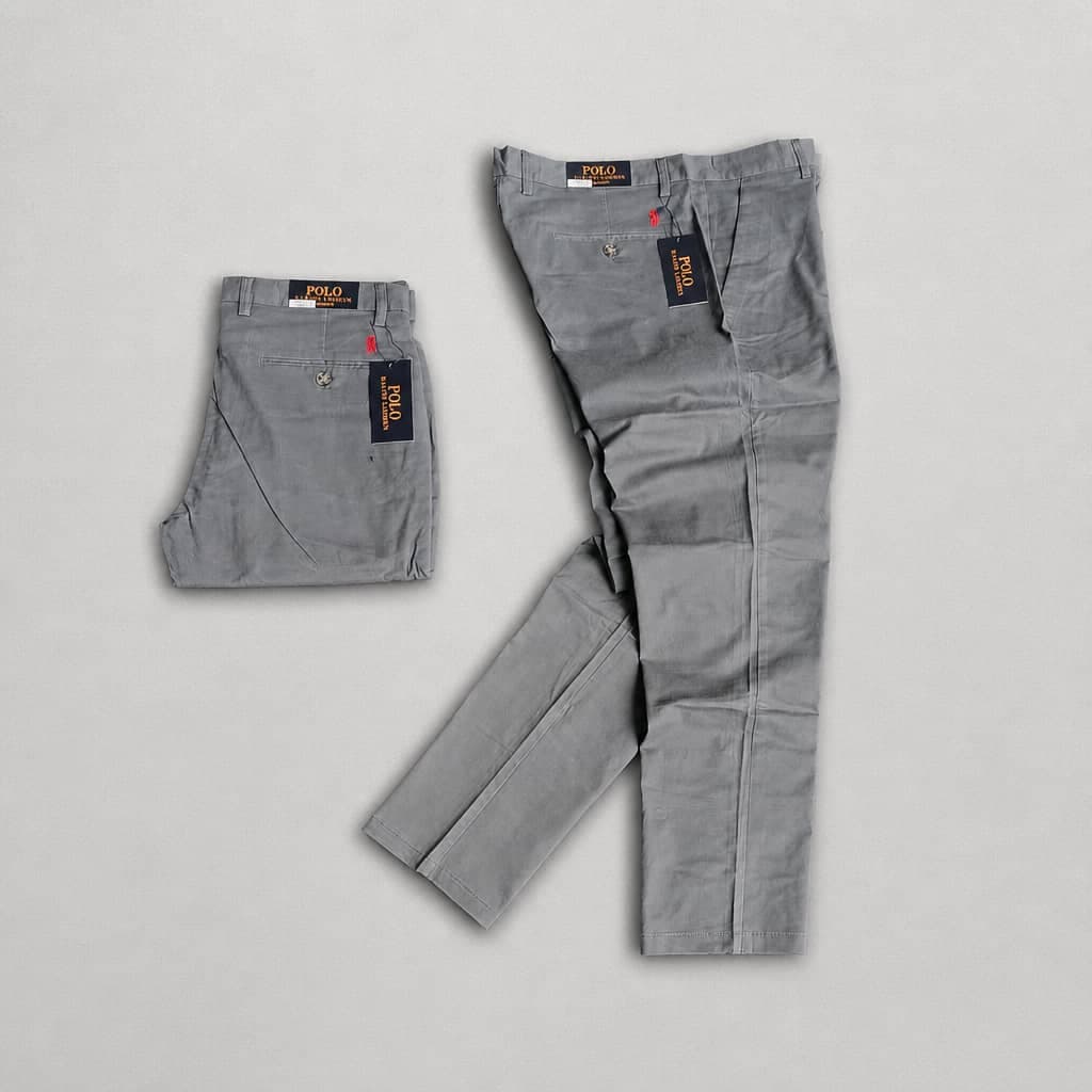 Men’s Premium Classic Fit Cotton Chino Pants – Grey