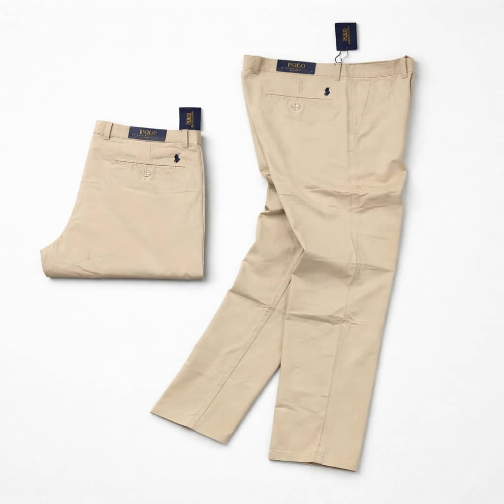 Men’s Premium Regular Fit Cotton Chino Pants – Biege