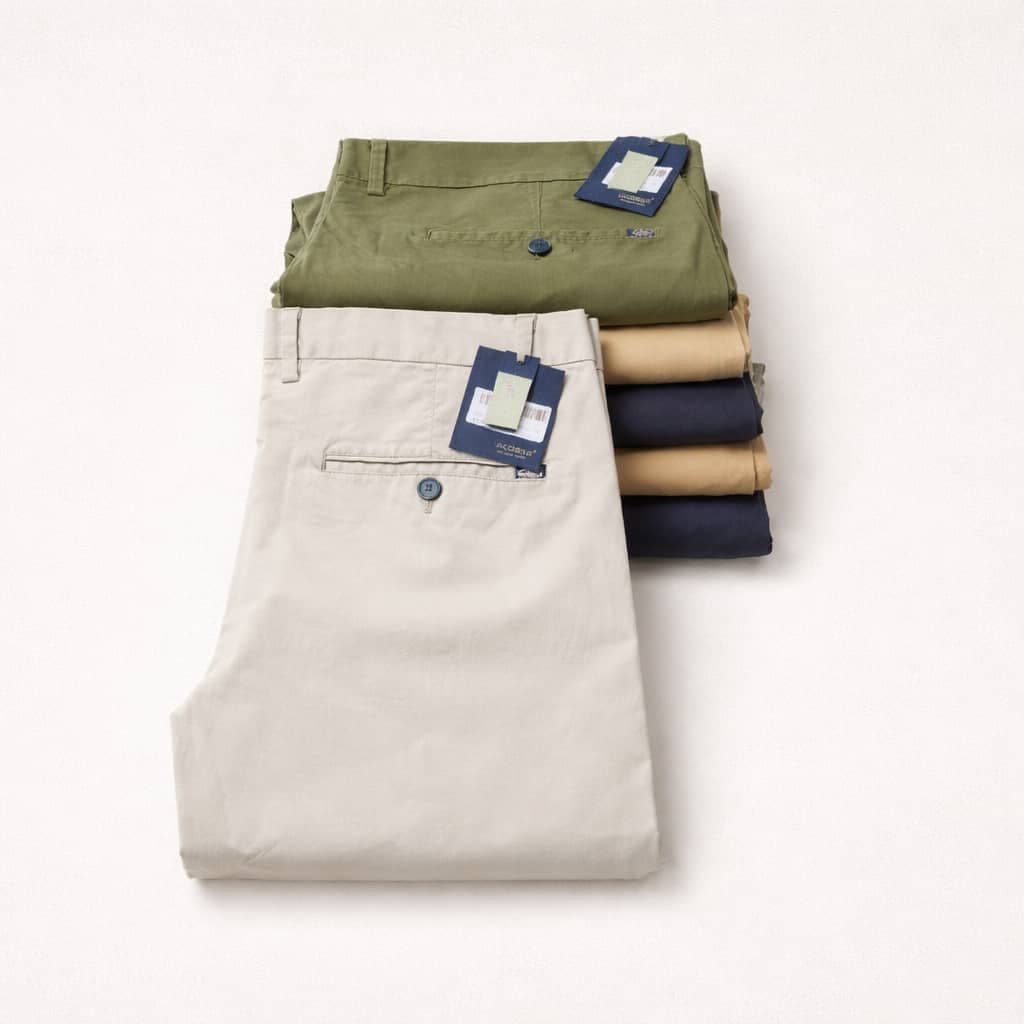 Men’s Premium Stretch Cotton Chino Pants – Cream